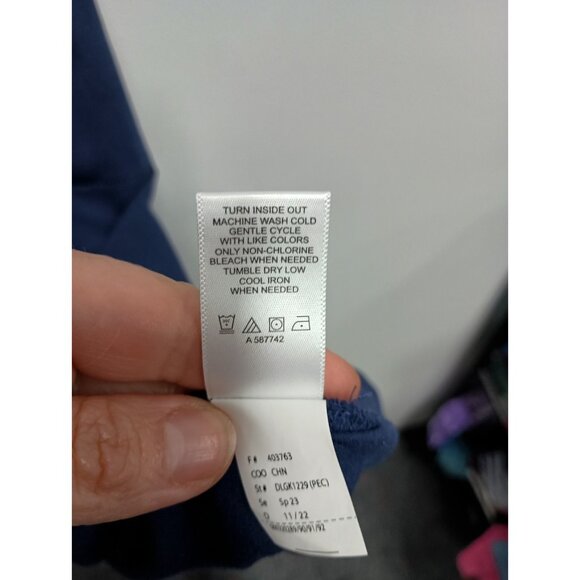 LOGO By Lori Goldstein Womens Midi Dress Sz 1X Navy Minimalist Lagenlook Modest - Picture 8 of 10